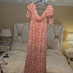 Olivaceous Red Floral Maxi Dress Size S